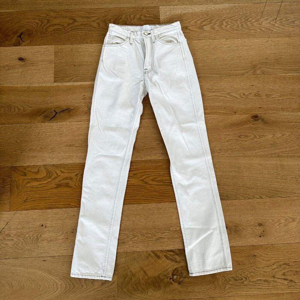 Frame - Le Italien True Straight Cotton Jeans in White